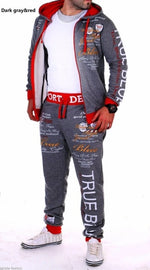 Men Sporting Suit Track Sets Hoodies+Pant Sweatsuit 2 Piece