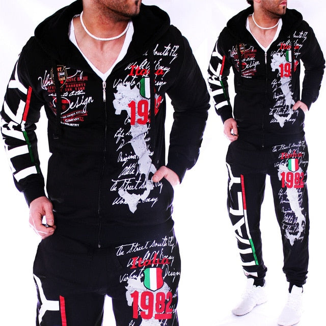 Mens Tracksuit 2 Piece Set Casual Streetwear