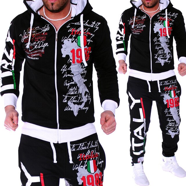 Mens Tracksuit 2 Piece Set Casual Streetwear