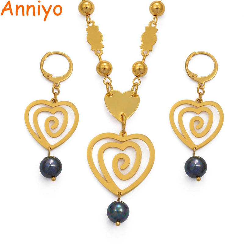 Hawaii Heart Pendant Necklaces Earrings for Women