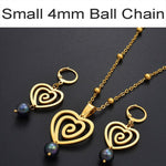 Hawaii Heart Pendant Necklaces Earrings for Women