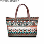 TWOHEARTSGIRL 2Pcs/set Women Handbags&Wallet Polynesian Style Printing Shoulder Bags Ladies Large Tote Bags for Female Bolsa