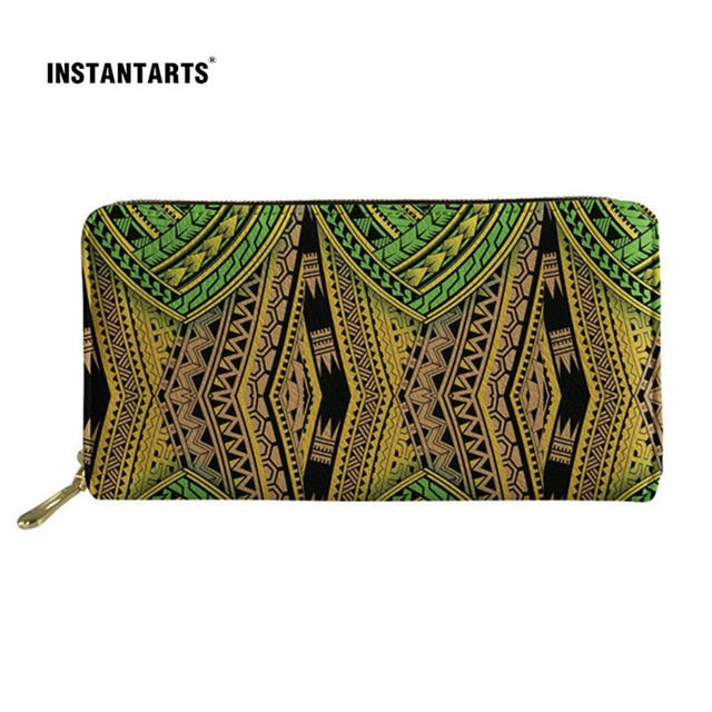 Women PU Leather Wallets Polynesian style