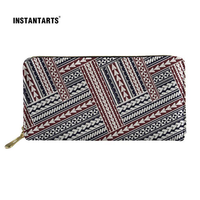 Women PU Leather Wallets Polynesian style