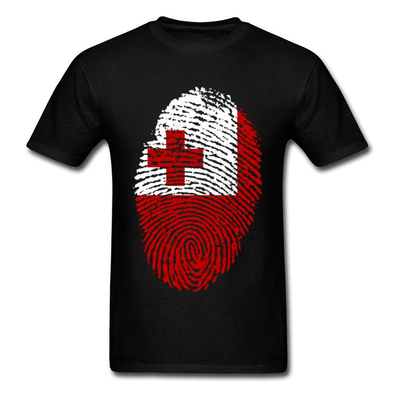 Tonga Flag Fingerprint T shirt Men T Shirt Black Tshirt