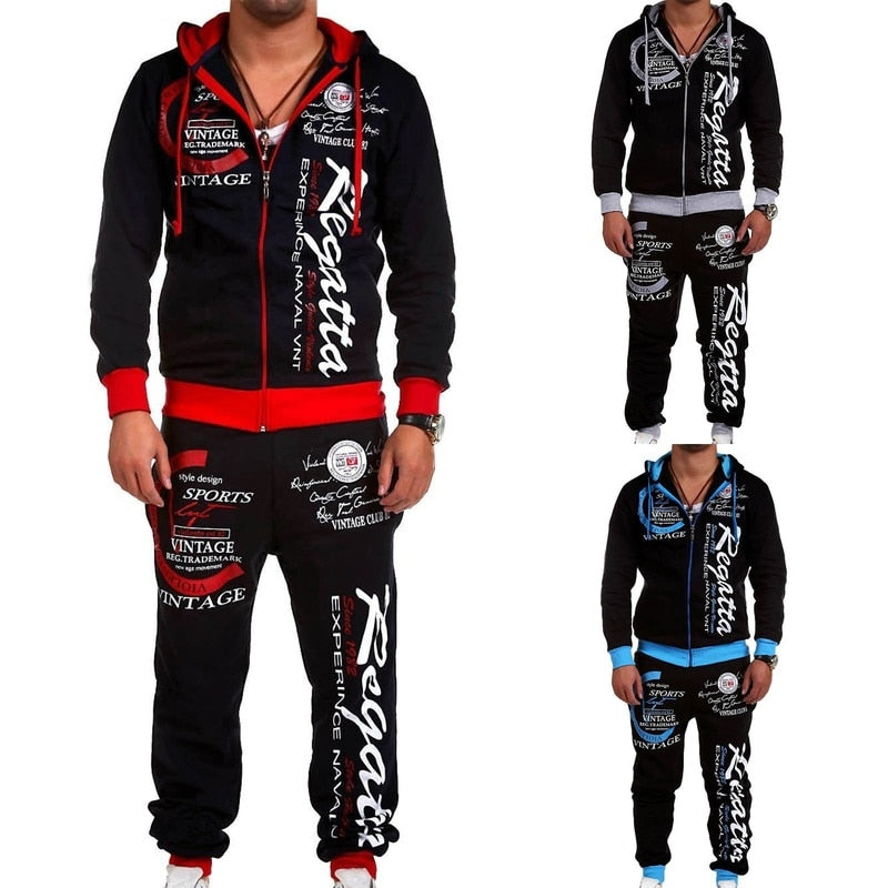 Men Hooded Sweatshirts+Joggers 2 Pieces Sets