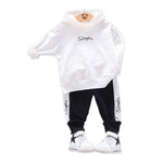 Boy Girl Letter Hoodie Patchwork Pants 2Pcs/set