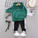 Boy Girl Letter Hoodie Patchwork Pants 2Pcs/set