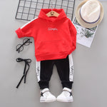 Boy Girl Letter Hoodie Patchwork Pants 2Pcs/set