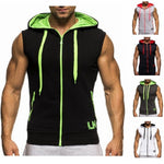 Men's Sleeveless Hoodies Cardigans Jacket Summer Causal