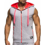 Men's Sleeveless Hoodies Cardigans Jacket Summer Causal