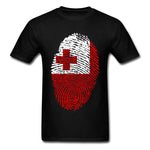 Tonga Flag Fingerprint T shirt Men T Shirt Black Tshirt