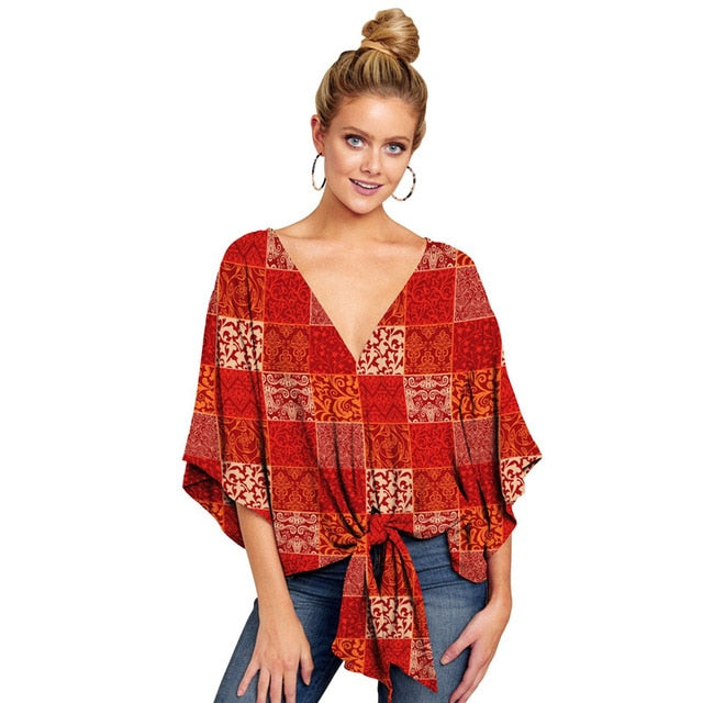 Summer Casual Loose Women Blouse Plus Size