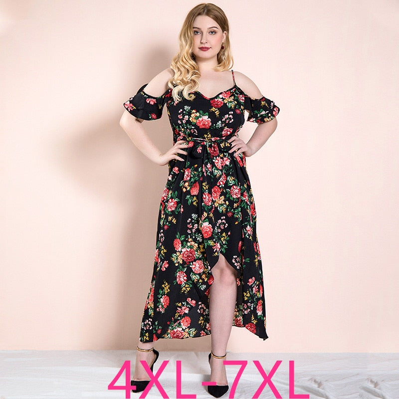 Female summer plus size long dress for women