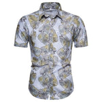 Summer Mens Leaf Print Shirts 2020 New Fashion Brand