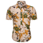 Summer Mens Leaf Print Shirts 2020 New Fashion Brand