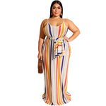 Plus size XL-5XL Summer women fashion Striped Print