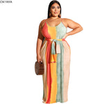 Plus size XL-5XL Summer women fashion Striped Print