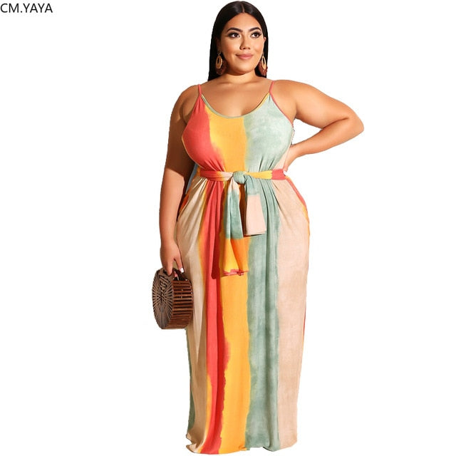 Plus size XL-5XL Summer women fashion Striped Print