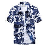 US New Hawaiian Shirt Mens Flower Beach style