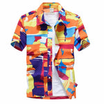 US New Hawaiian Shirt Mens Flower Beach style