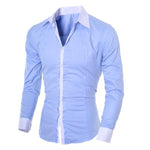 Personality Men's Casual Slim Long sleeve Shirt