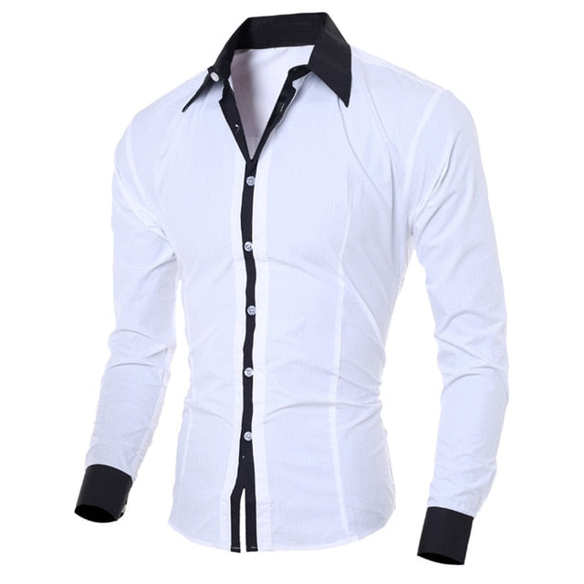 Personality Men's Casual Slim Long sleeve Shirt