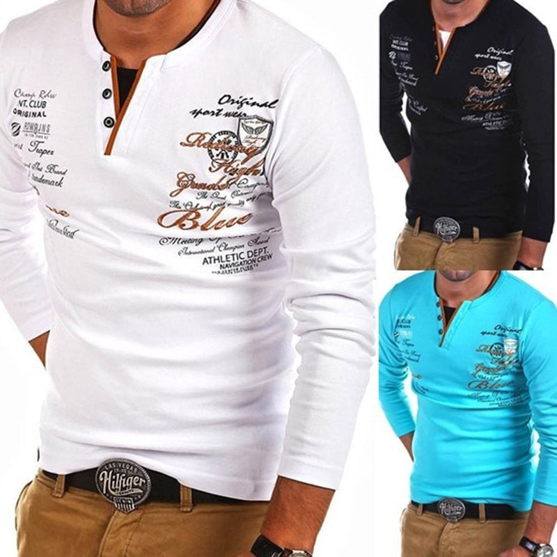 Men's Fashion T Shirt Long Sleeve Personality Cultivating