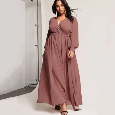 Waist Belt Maxi Dress Women Large Sizes 5XL 6XL 7XL