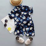 Flower Print Shirt Clothing Costume Baby Boys Clothes Set