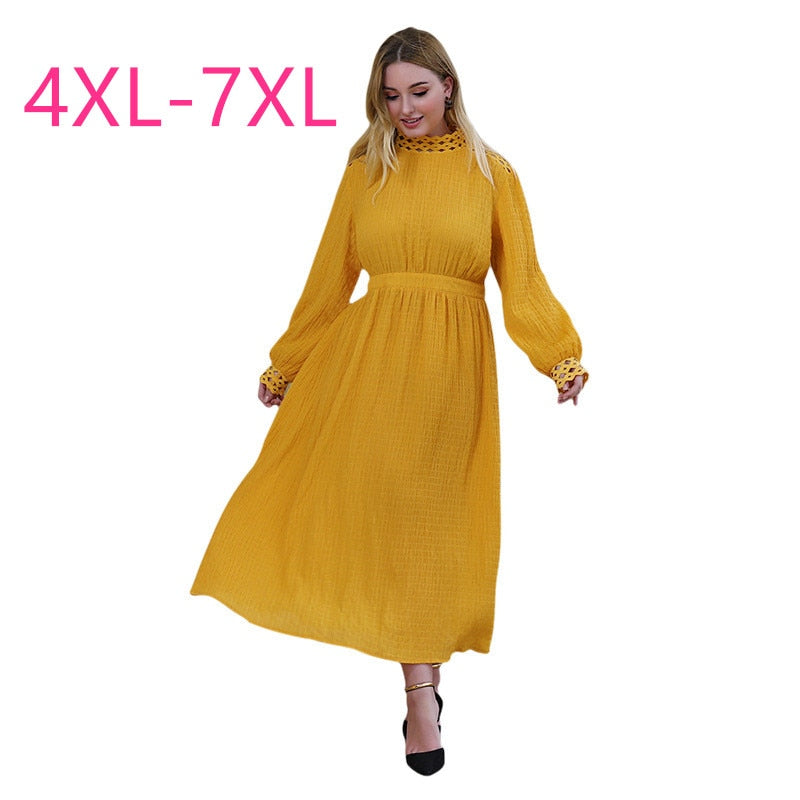 2020 new spring autumn plus size long dress for women