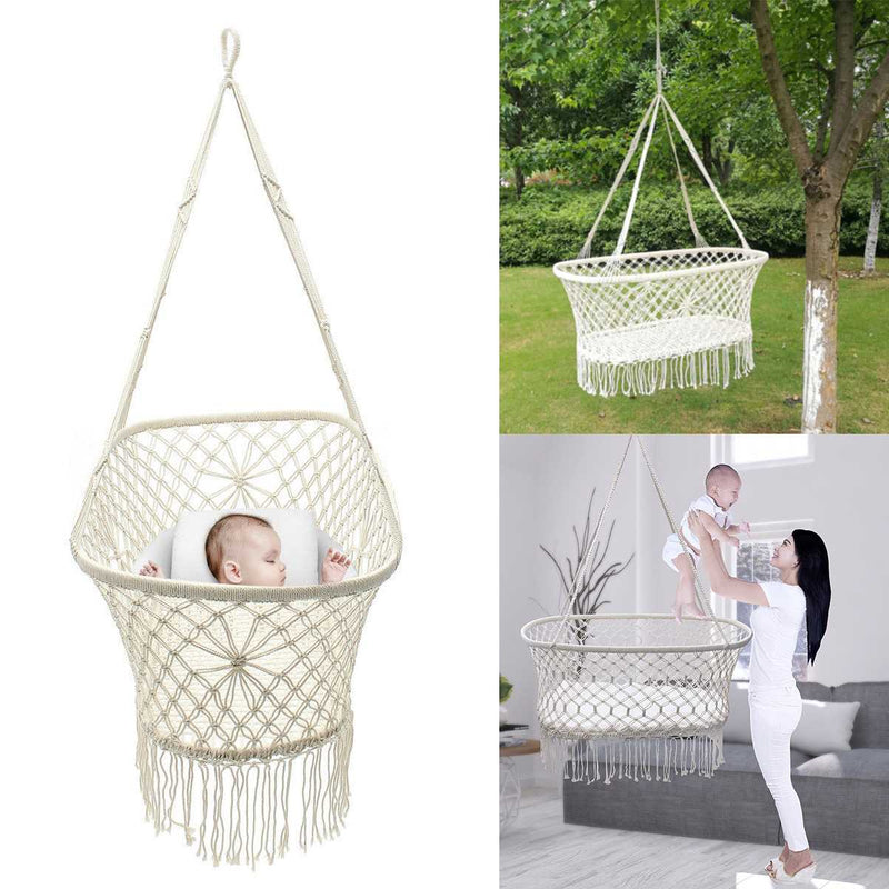 White Cotton Baby Garden Hanging Hammock