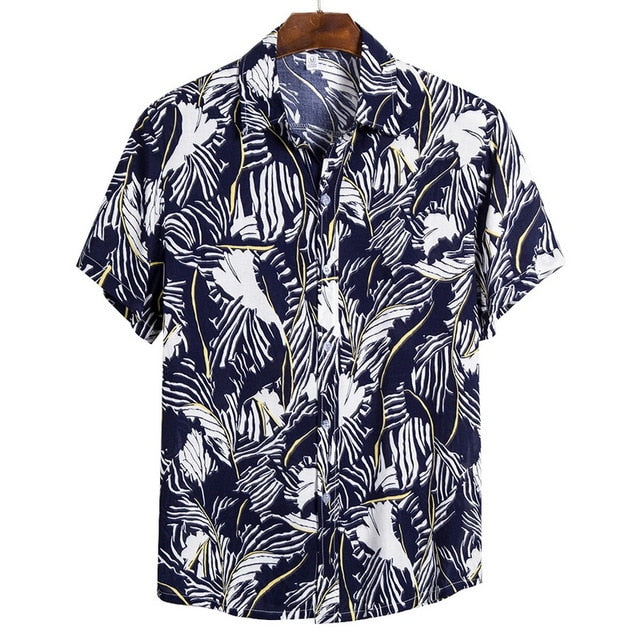 2020 Men Hawaiian Casual Wild Shirts Men Tropical