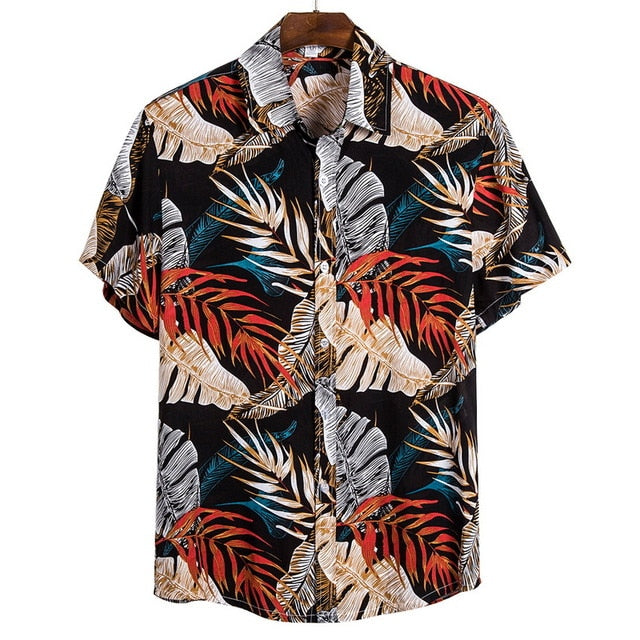 2020 Men Hawaiian Casual Wild Shirts Men Tropical