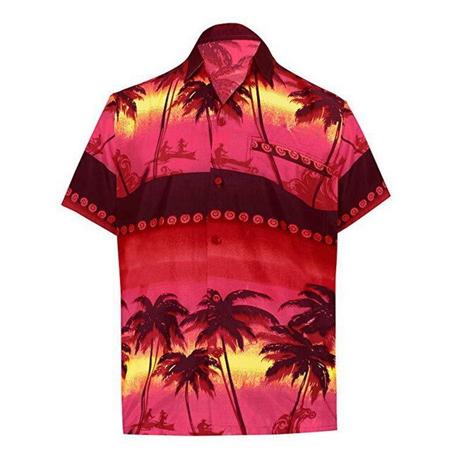 2020 New Hawaiian Print Beach Shirt Fashion