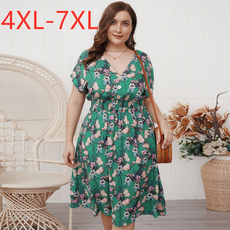 New summer plus size long dress for women