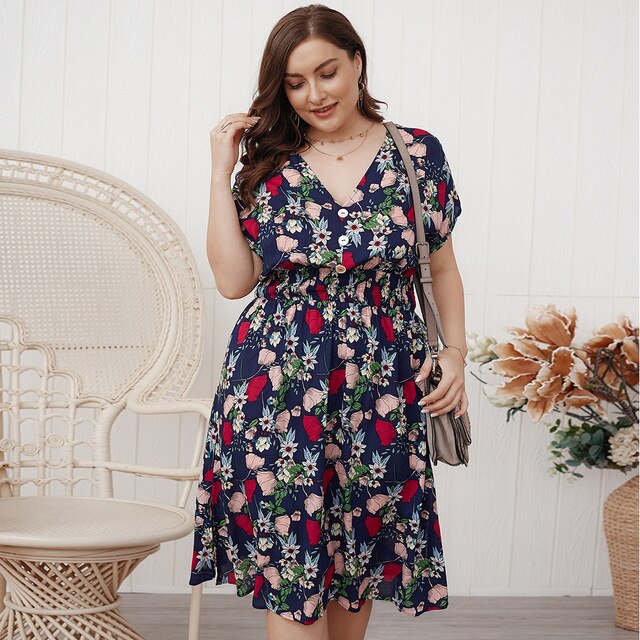 New summer plus size long dress for women