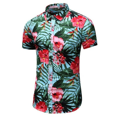 2020 Fashion Print Short Sleeve Hawaiian Shirt