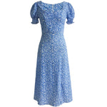 2020 Summer Party Wrap Dress Vintage Blue Print