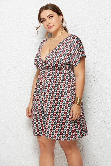 Floral Printed Plus Size Boho Beach Dress 2020