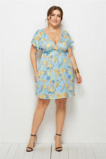 Floral Printed Plus Size Boho Beach Dress 2020