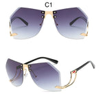 2020 New Irregular Rimless Sunglasses Women Brand Designer