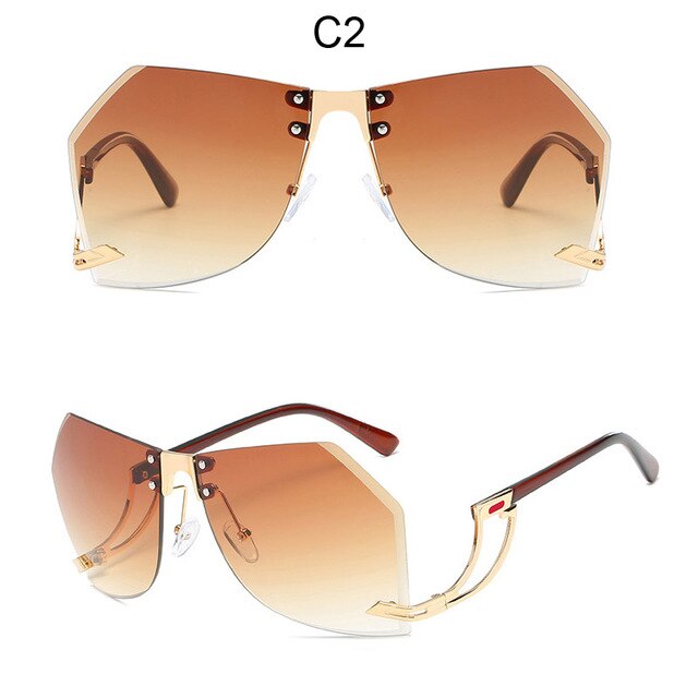 2020 New Irregular Rimless Sunglasses Women Brand Designer