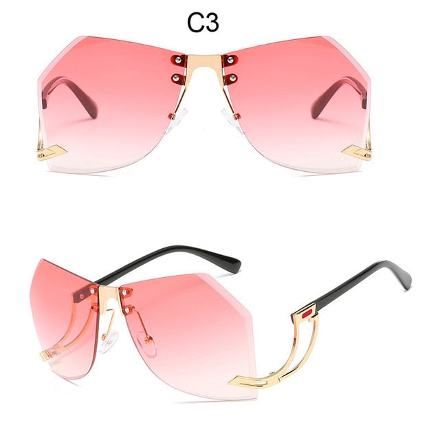 2020 New Irregular Rimless Sunglasses Women Brand Designer