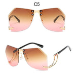 2020 New Irregular Rimless Sunglasses Women Brand Designer