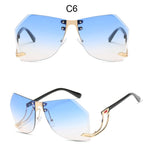 2020 New Irregular Rimless Sunglasses Women Brand Designer