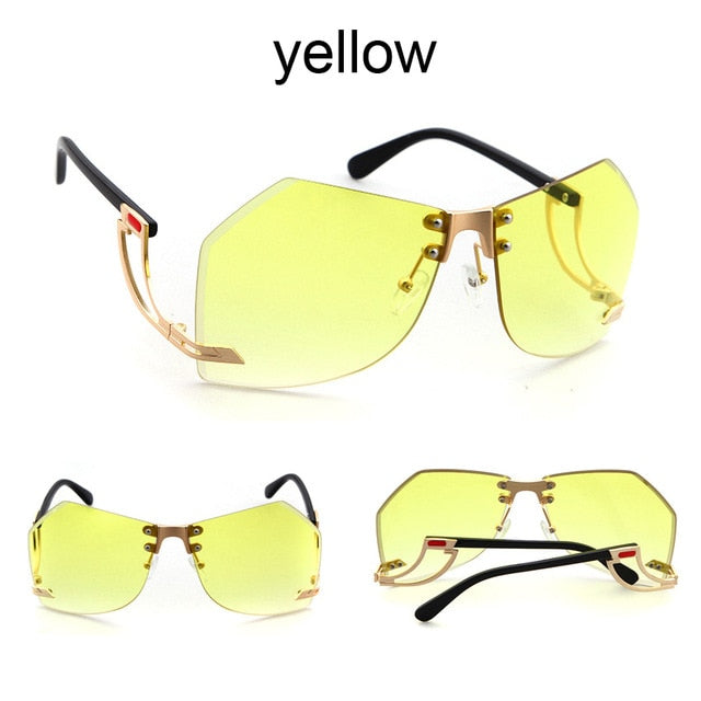 2020 New Irregular Rimless Sunglasses Women Brand Designer