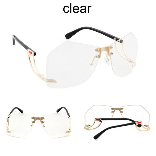 2020 New Irregular Rimless Sunglasses Women Brand Designer