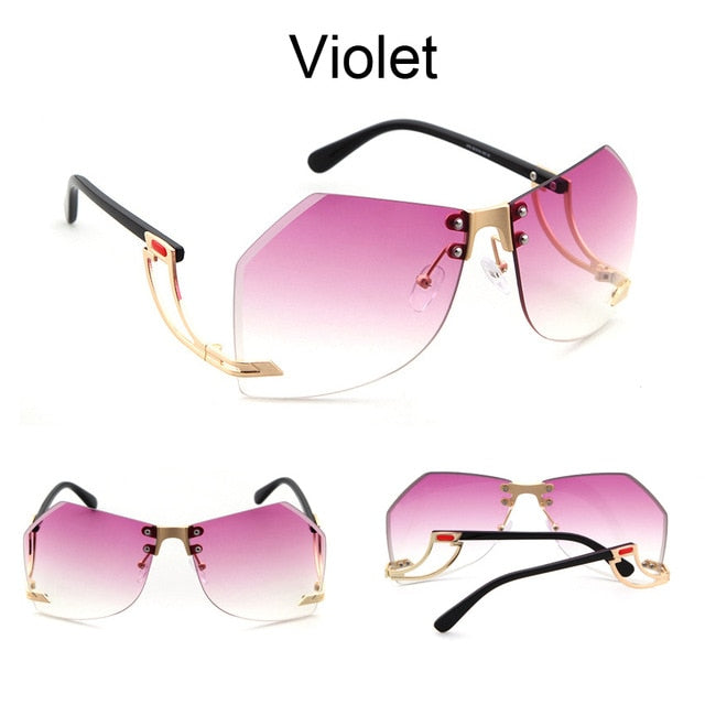 2020 New Irregular Rimless Sunglasses Women Brand Designer