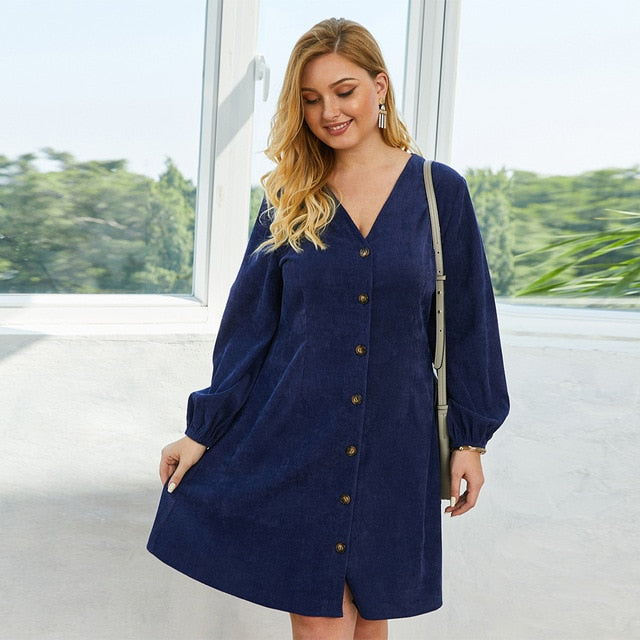 2020 new spring autumn plus size dress for women